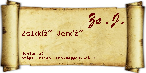 Zsidó Jenő névjegykártya