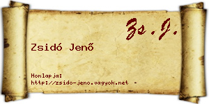 Zsidó Jenő névjegykártya